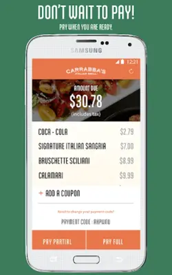 Carrabba's Italian Grill android App screenshot 2